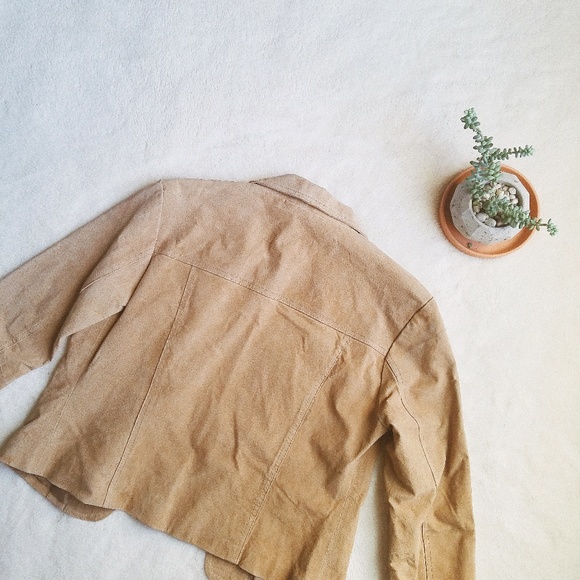 Passport Tan Raw Hide Leather Suede Jacket - Picture 2 of 6
